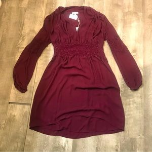 Max studio burgundy with lace dress- size Medium
